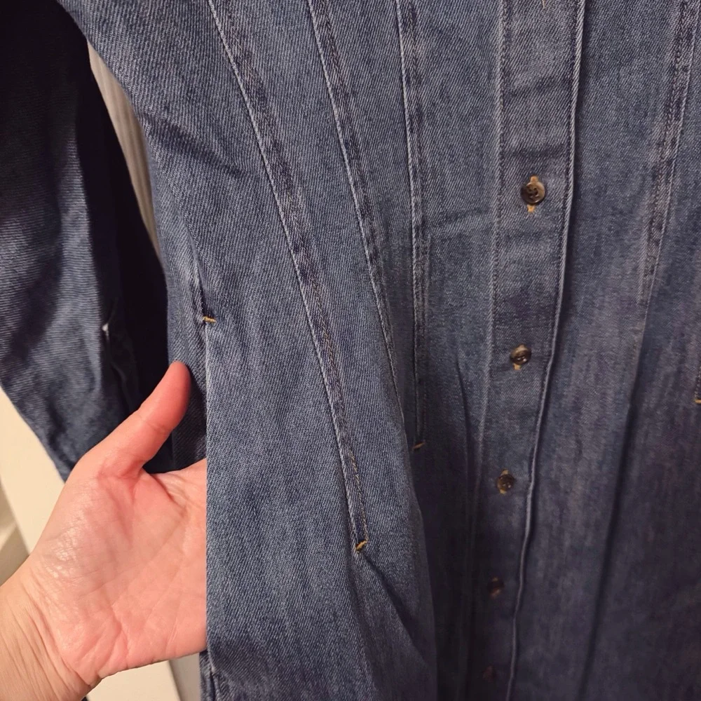 NWT COS Oversized Waisted Denim Shirt Dress Midi Length Size 8 - Picture 7 of 15